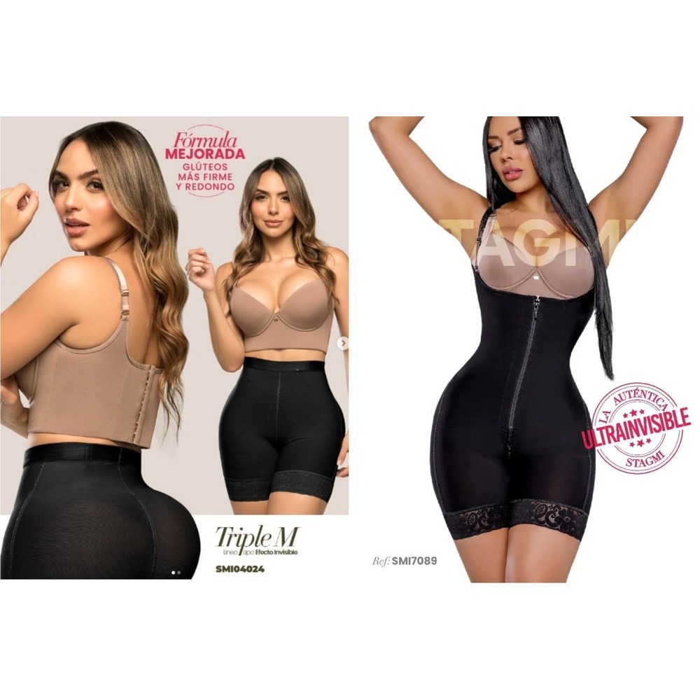 Lot of 2 XS Stagmi Colombian Shaper Shapewear Mid-Thigh Girdle + BBL Panty NEW!